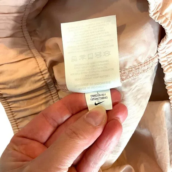 Nike Size L Athletic Pants Joggers Pink Drawstring 100% Nylon Baggy Women's - Picture 7 of 7